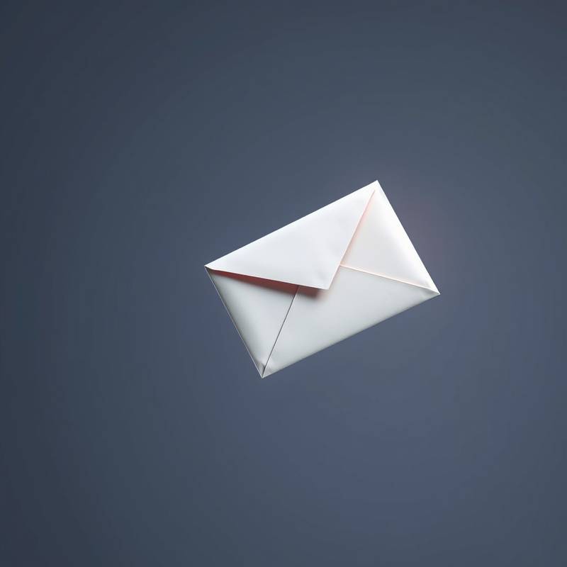 Envelope being sent with tracking information, symbolizing email marketing