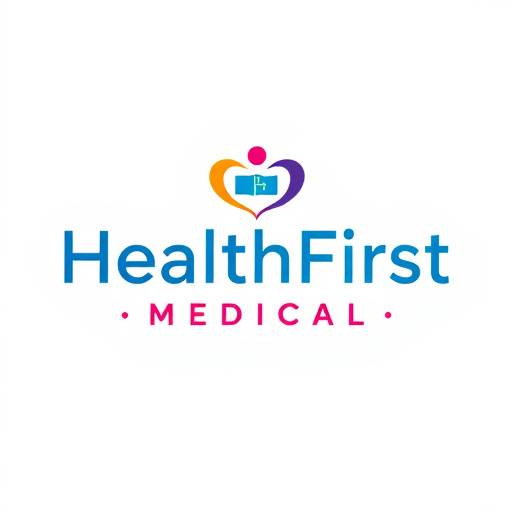 Logo of 'HealthFirst Medical', a fictitious healthcare provider, signifying their commitment to patient care.
