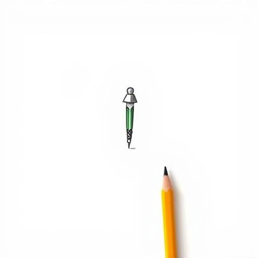 Pencil drawing a logo concept, symbolizing logo design