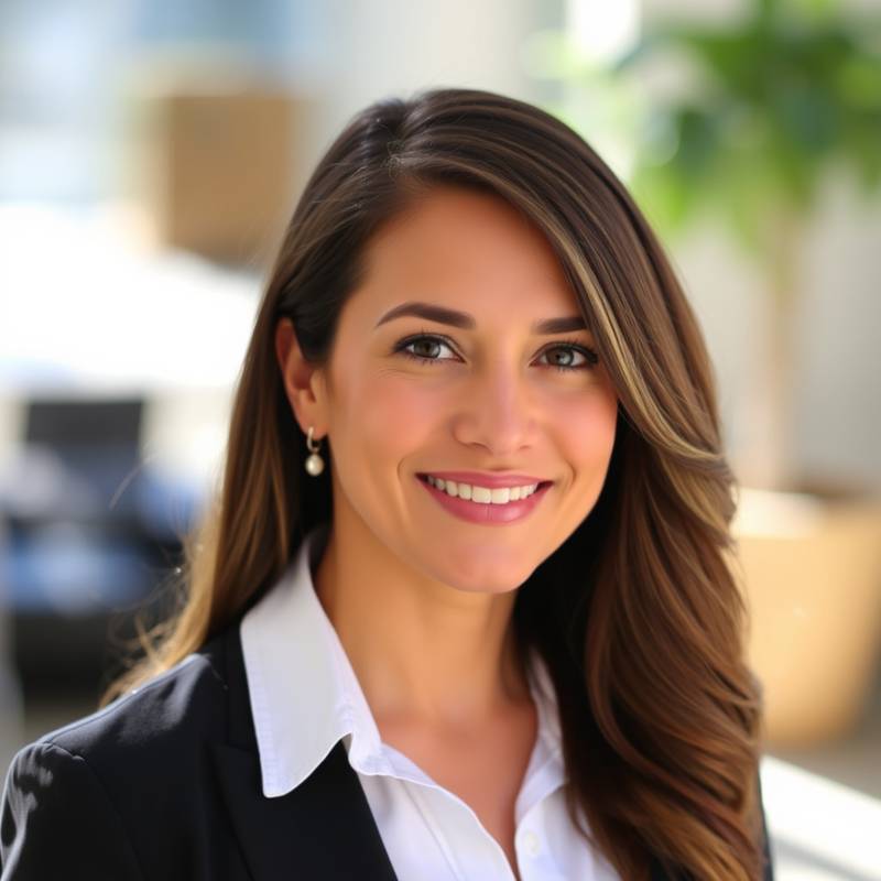 Photo of Maria Rodriguez, Head of Design at Innovision Studios, looking professional.