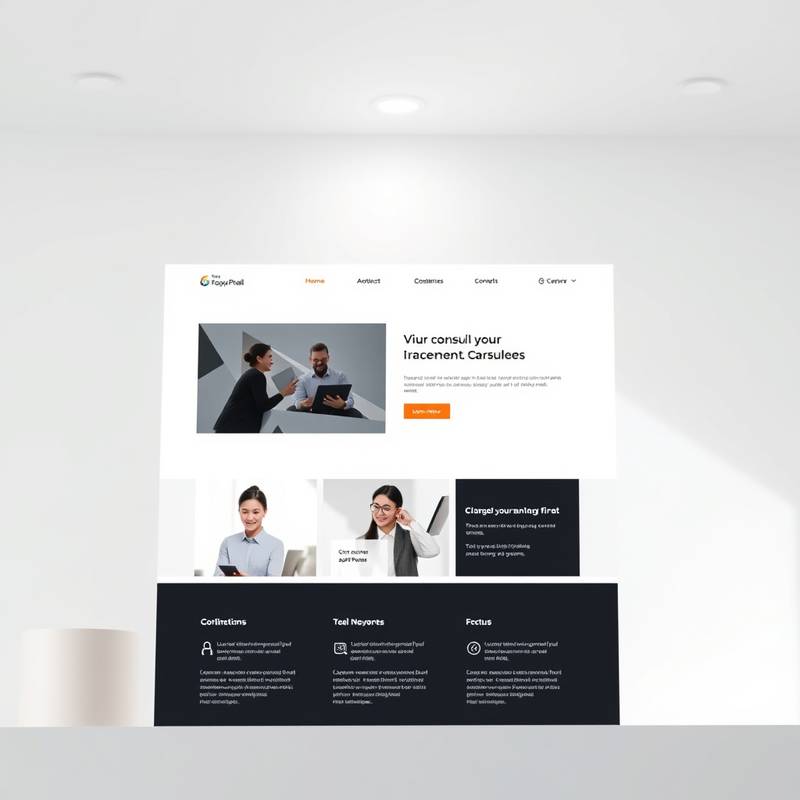 Screenshot of a clean and professional website for a consulting firm