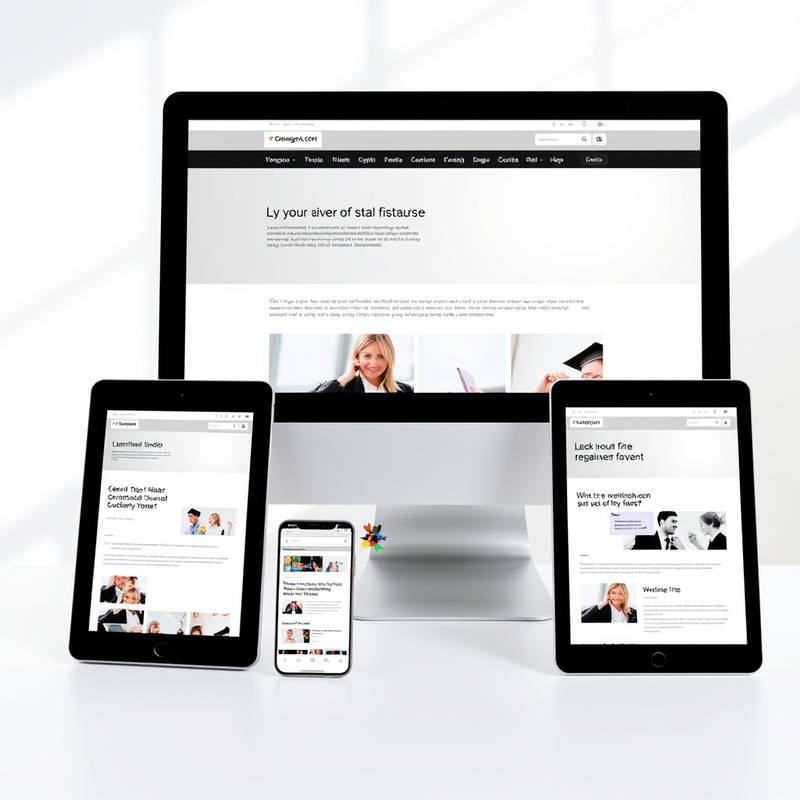Various device screens showing the same website layout