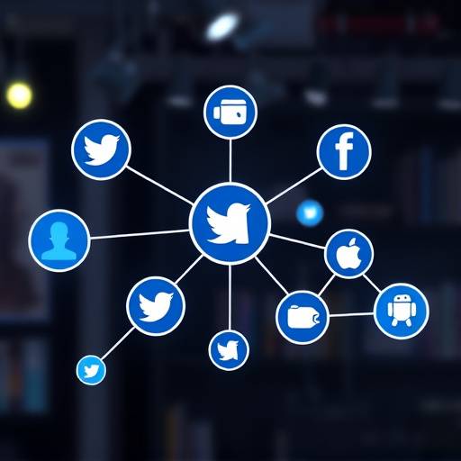 Various social media icons connected together, symbolizing social media marketing
